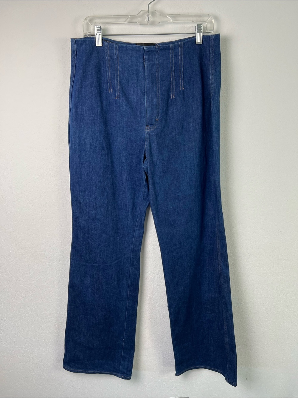 White House Black Market Extra High-Rise Sculpt Wide Leg Fall Blue Denim Trouser